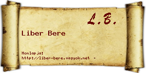 Liber Bere névjegykártya